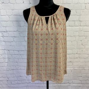 Pleione Plaid High Neck Keyhole Tank Top USA Made